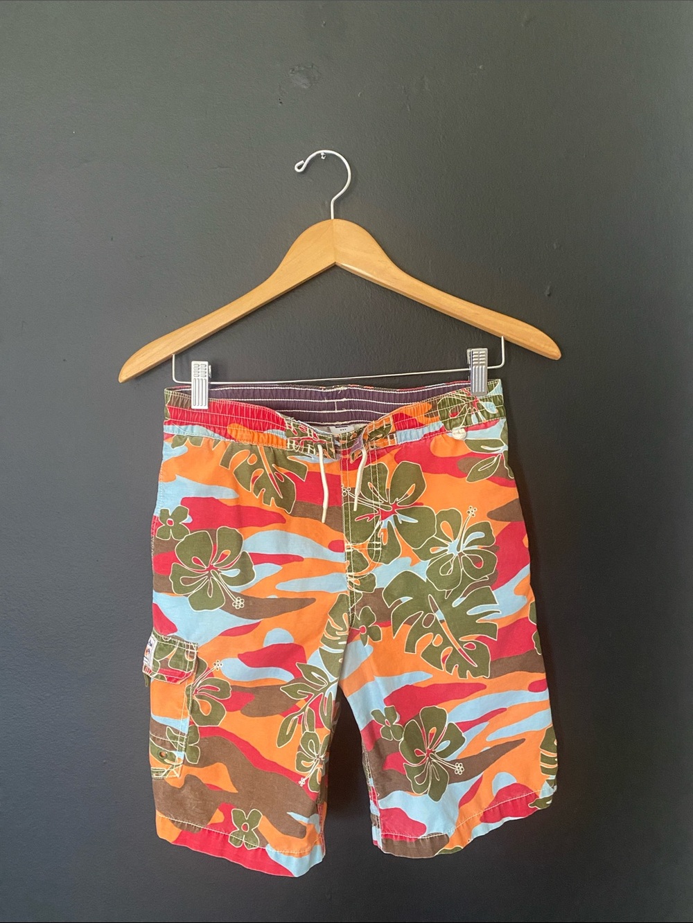 GAP Boy’s Multicolor Floral Swim Shorts - Orange, Blue, Green, Pink